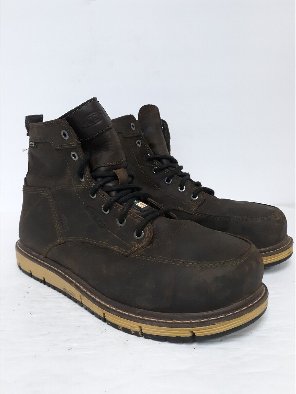 Keen Utility San Jose Men's 6" Work Boots Size 9 D Safety Toe Waterproof Brown
